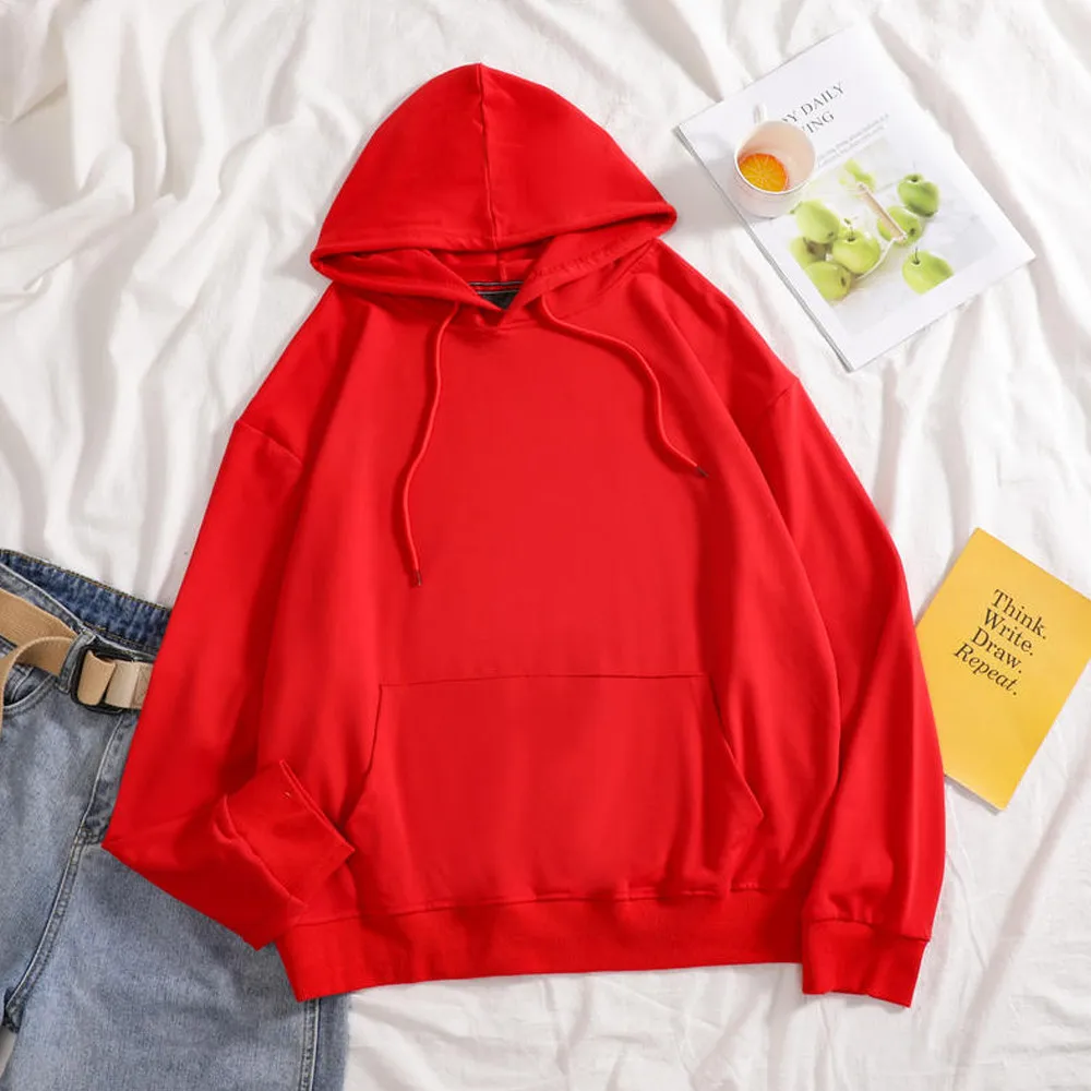Hoodies Oversized Printed Kangaroo Pocket Sweatshirts Hooded Harajuku Spring Casual Cotton Korean Pullovers Women Sweetshirts
