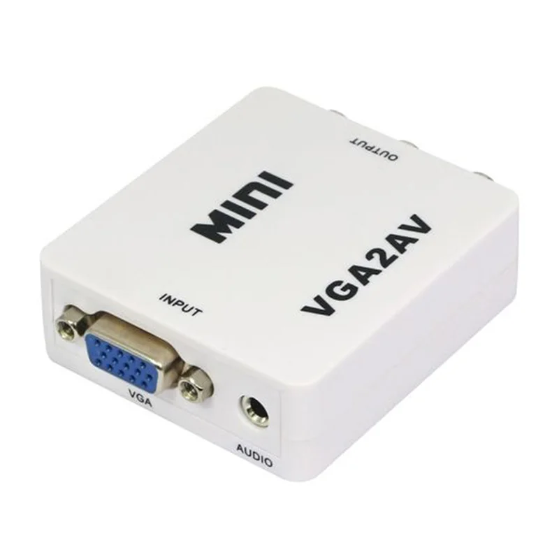 1 шт. преобразователь 1080P Mini VGA-AV RCA с аудиоразъемом 3 5 мм VGA2AV/CVBS +