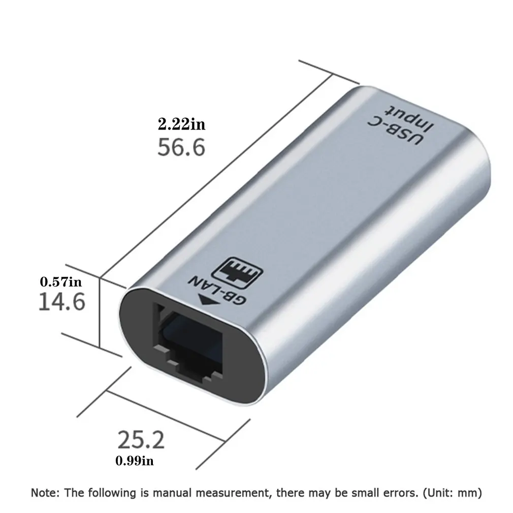 

USB C Adapter USB Type C Female To RJ45 10/100/1000Mbps Network Adapter Network Card Type-c Female Socket