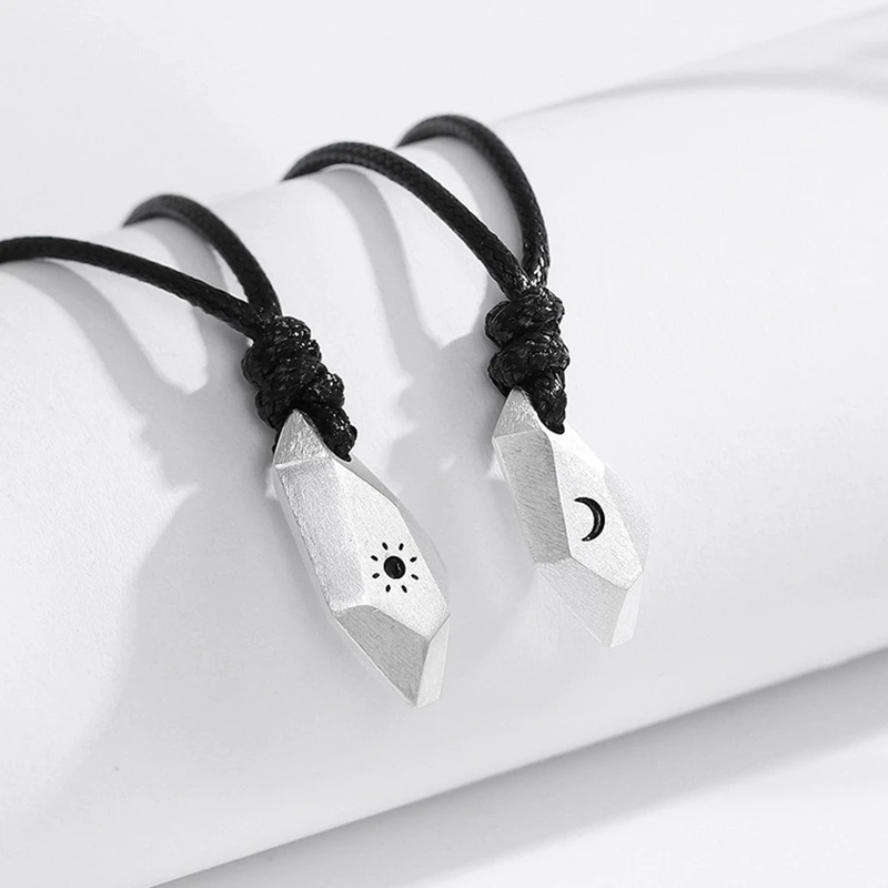 

LKO Solid 925 Sterling Silver Geometric Pendant Men Wishing Stone Necklaces Pendants For Women Birthday Jewelry free shipping