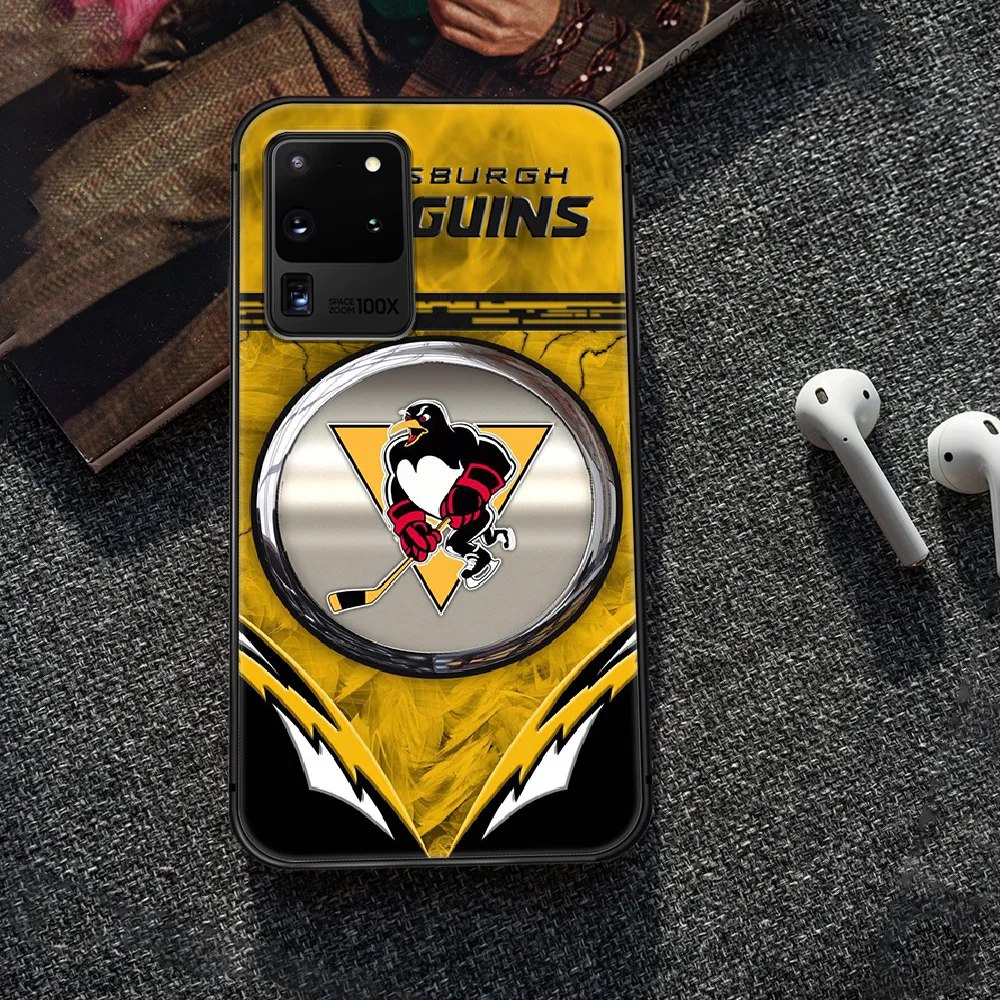

Pittsburgh Penguin Phone Case Cover Hull For Samsung Galaxy S 6 7 8 9 10 e 20 edge uitra Note 8 9 10 plus black hoesjes pretty
