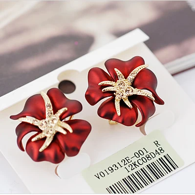 Женские серьги с морской звездой MOONROCY цвета розового золота синего и красного