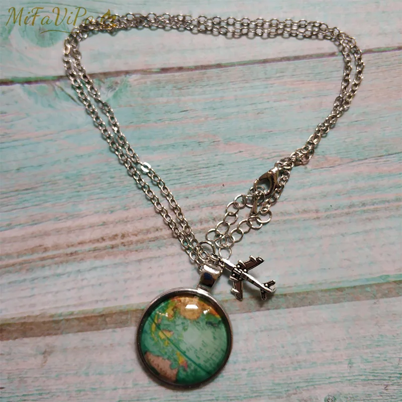 MiFaViPa Время камень ожерелье ленты сплава стекло самолет подвесное классическое