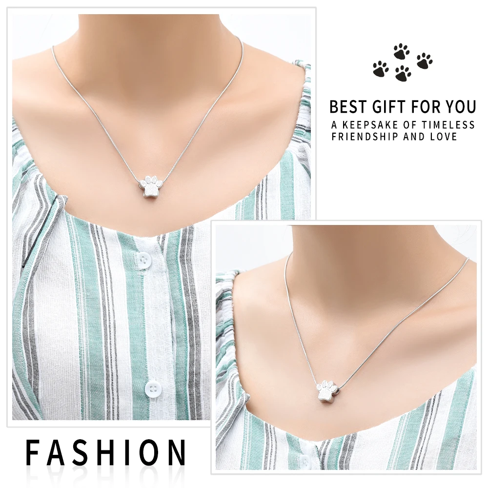 

Stainless Steel Ashes Pet Dog/Cat Paw Print Cremation Urn Necklace Memorial Pendant