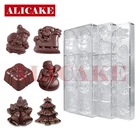 Рождественская 3D форма для шоколада, поликарбонат, Дед Мороз, кондитерские изделия, выпечки, кондитерские изделия, формы для шоколада