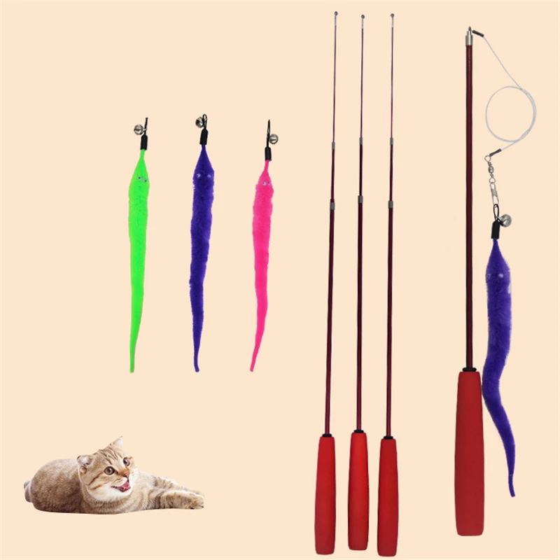 Новая забавная Удочка PAPASGIX для кошек телескопическая Интерактивная развивающая