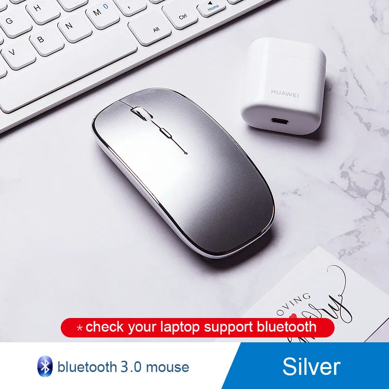 Беспроводная мышь для Macbook air/pro 13 Bluetooth мышь для xiaomi Huawei; Lenovo мышь перезаряжаемая souris беспроводной pour портативная - Цвет: Bluetooth Silver