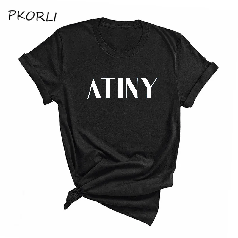 Модная футболка в Корейском стиле atiny ateez женская Харадзюку С буквенным принтом
