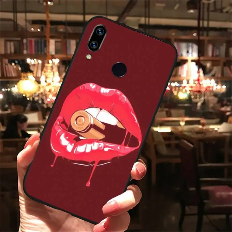 

Sexy big red lips Phone Case For Xiaomi Redmi note Mi Huawei honor P smart 8 9 10 S T 20 30 40 lite Pro x