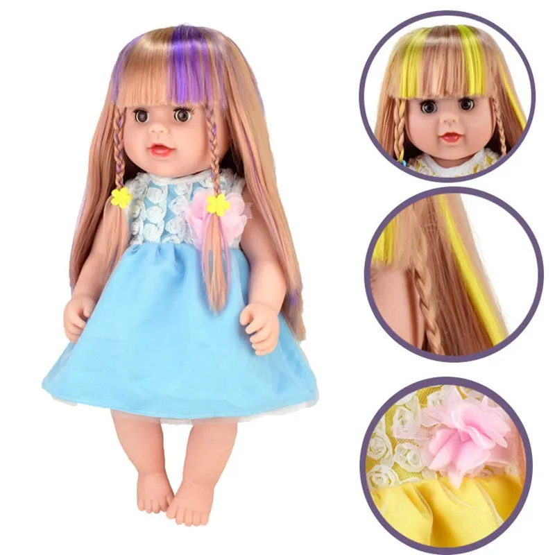 Элегантная кукла реборн для маленькой девочки 43 см мягкие виниловые платья