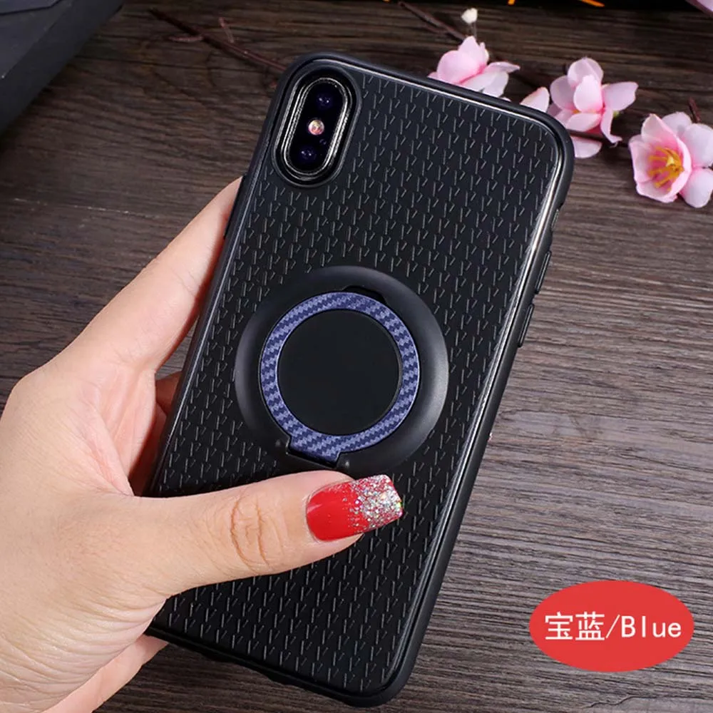 Blue Чехол с магнитным кольцом на палец для Xiaomi Mi A1 A2 Mix 2 Mi6 Mi 8, чехол с 360 держателем для Redmi 4X 4A S2 6 6A 5 Plus Note 5A Prime - Цвет: Blue
