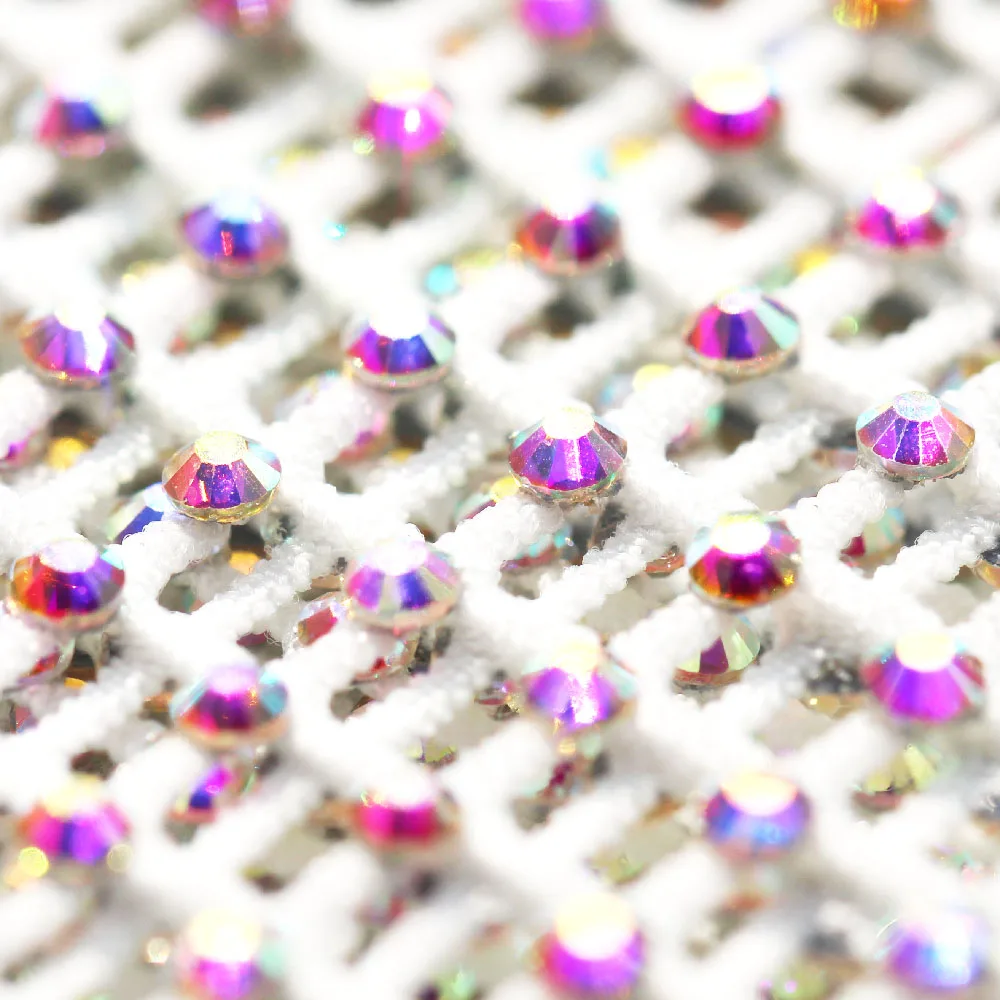 Стразы 1 лист черные/белые стразы сетка SS12/SS16 AB Кристальные s с эластичной сеткой