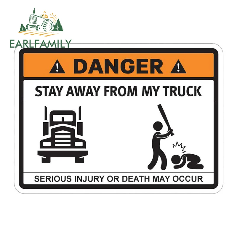 

EARLFAMILY 13 см x 9,4 см, чтобы оставаться подальше от моего грузовика, автомобильные наклейки, водонепроницаемые, стандартные, с защитой от царапин, автомобильные товары