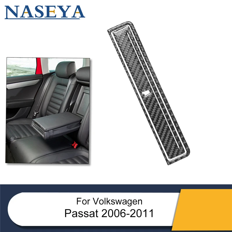 

Carbon Fiber Trim Cover Black Stickers Styling Car Accessories 2Pcs/set Rear Seat Armrests For Volkswagen Passat 2006-2011