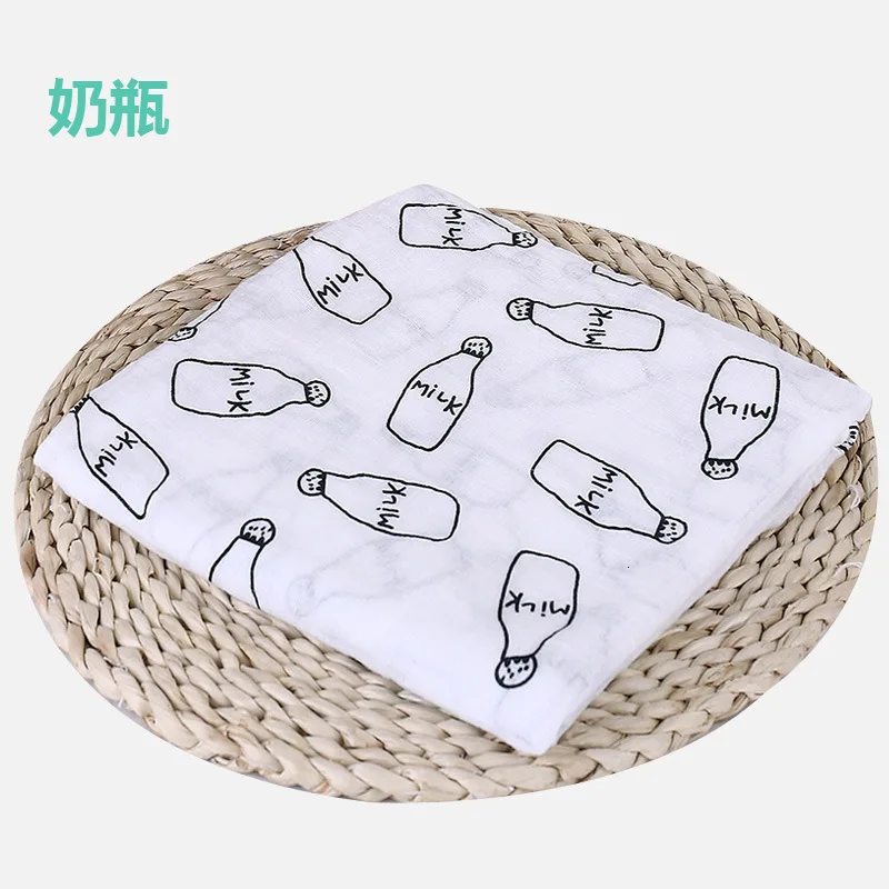 Feeding-bottle 1 шт., хлопок, муслин, детские пеленки, мягкие одеяла для новорожденных, для ванной, марля, Детская накидка, спальный мешок, чехол для коляски, игровой коврик - Цвет: Feeding-bottle