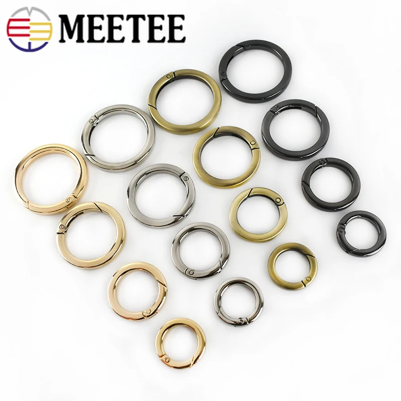 5Pcs ID16-50mm Metal Flat Spring O Ring Buckles for Bag Strap Keychain Snap Coil Clasp Connector Hook DIY Accessories | Дом и сад