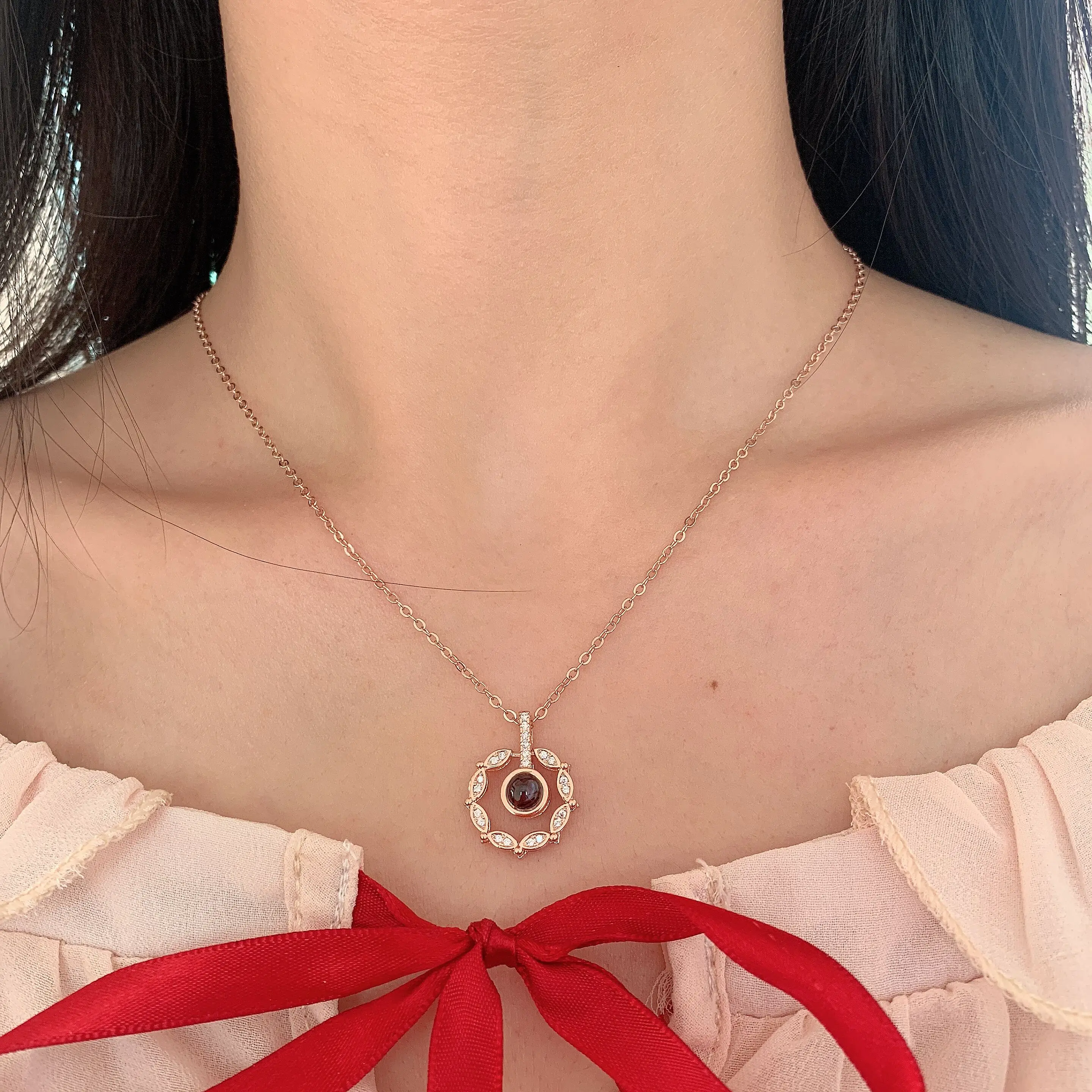 Женское Ожерелье с проекцией любви 100 языков воспоминания о романтической