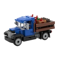 2021 new retro nostalgic farm pull tool machine truck truck building block model high tech collection splicing children toy gift