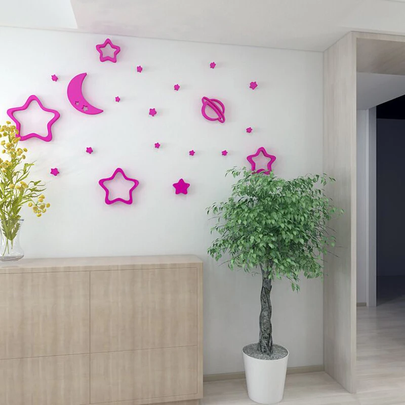Водонепроницаемые настенные наклейки с мультяшными звездами для детской