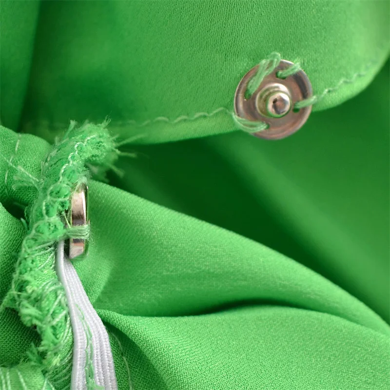 

Za 2021 Green Shirt Dresses Women Vintage Lapel Long Sleeve Summer Dress Chic Front Pleat Elastic Waist Office Ladies Mini Dress