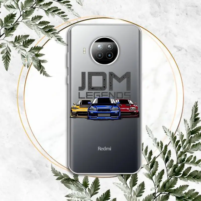 

jdm drift Luxury cars Phone Case Transparent for Xiaomi Redmi note 10 t 8 9 pro lite 11
