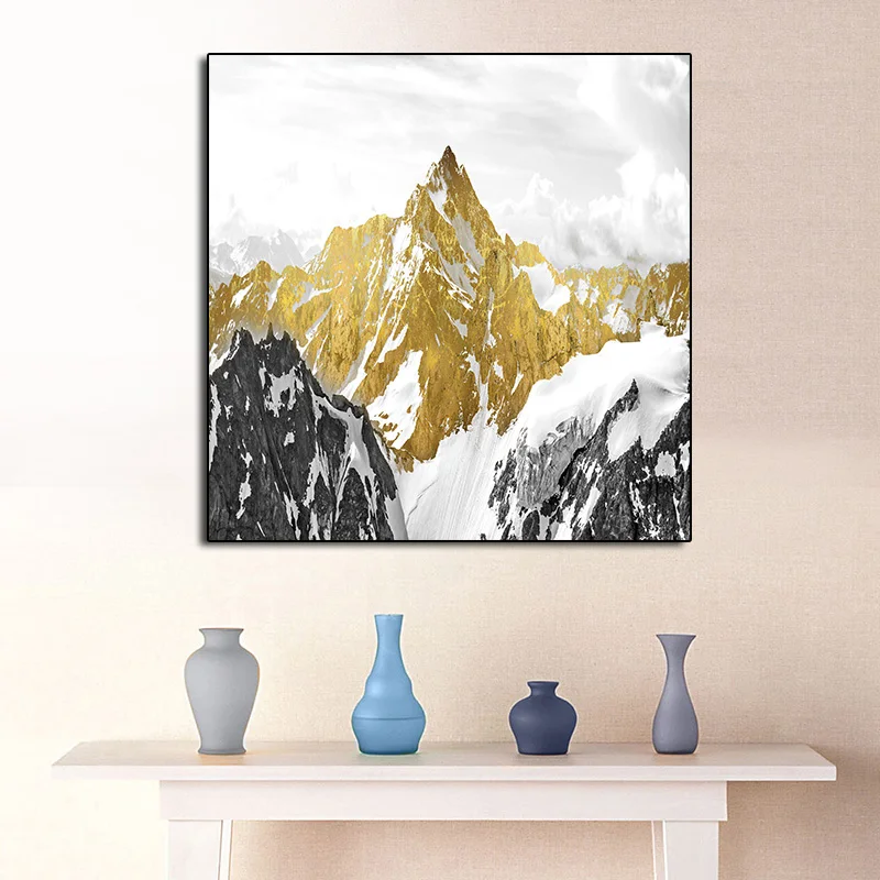 Абстрактный Золотой плакат живопись для дома настенные картины Графический