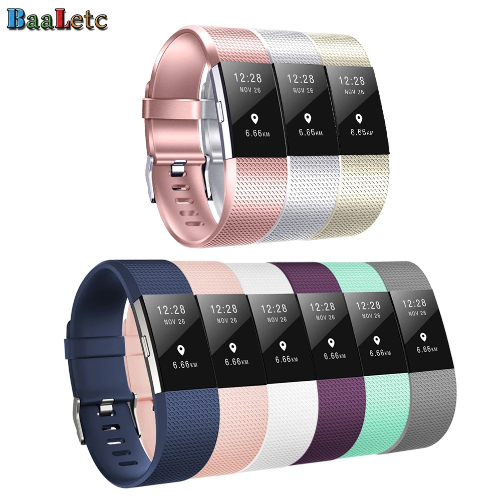 

Сменные ремешки Baaletc для браслета Fitbit Charge 2, силиконовые, водонепроницаемые, с защитой от пота