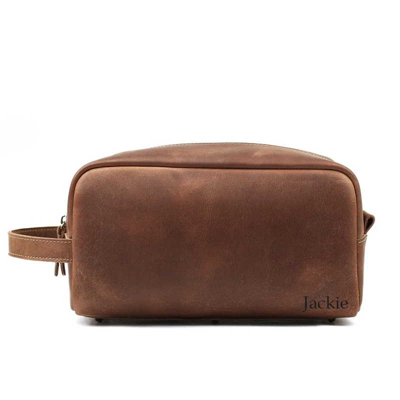 Сумка для туалетных принадлежностей из коровьей кожи с логотипом на заказ