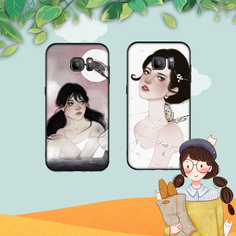 В стиле ретро Модная одежда для девочек samsung A3 A4 A5 A6 M40 A10 A20 A30 A40 A50 A60 A70 A7 8 9 6Plus чехол