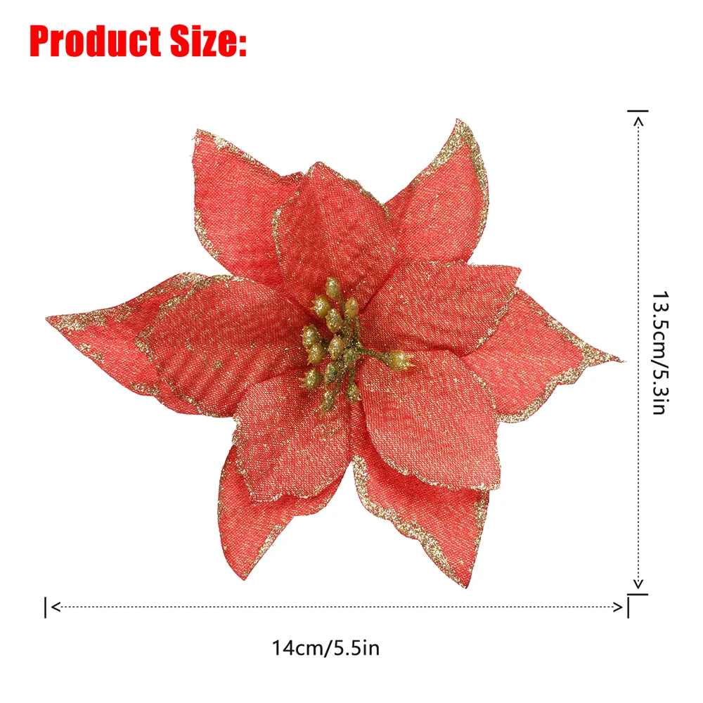 

10pcs Artificial Flowers Christmas Decorations For Home Christmas Tree Ornaments Xmas Tree New Year Decor 2021
