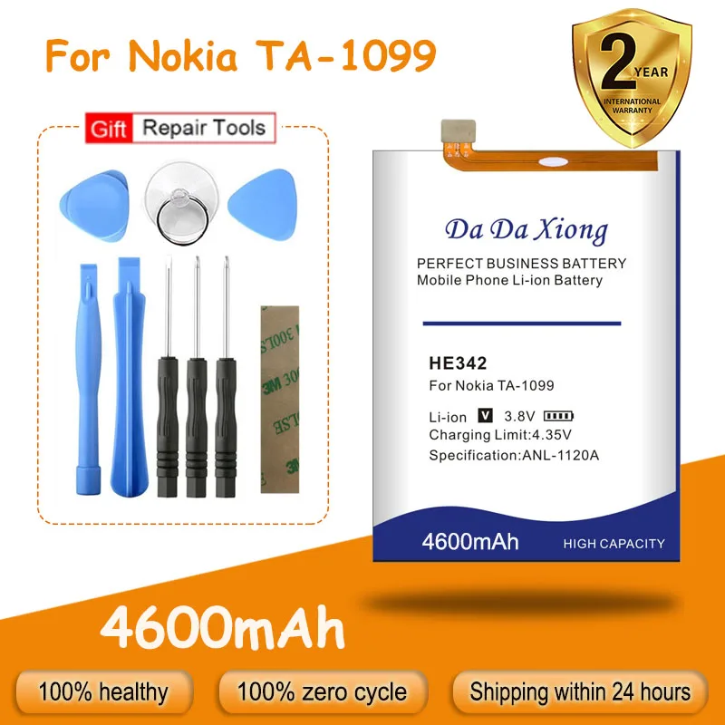 

Free Shipping HE342 4600mAh Smart Phone Battery For Nokia X6 2018 6.1 Plus TA-1099 HE 342 Bateria + Tools