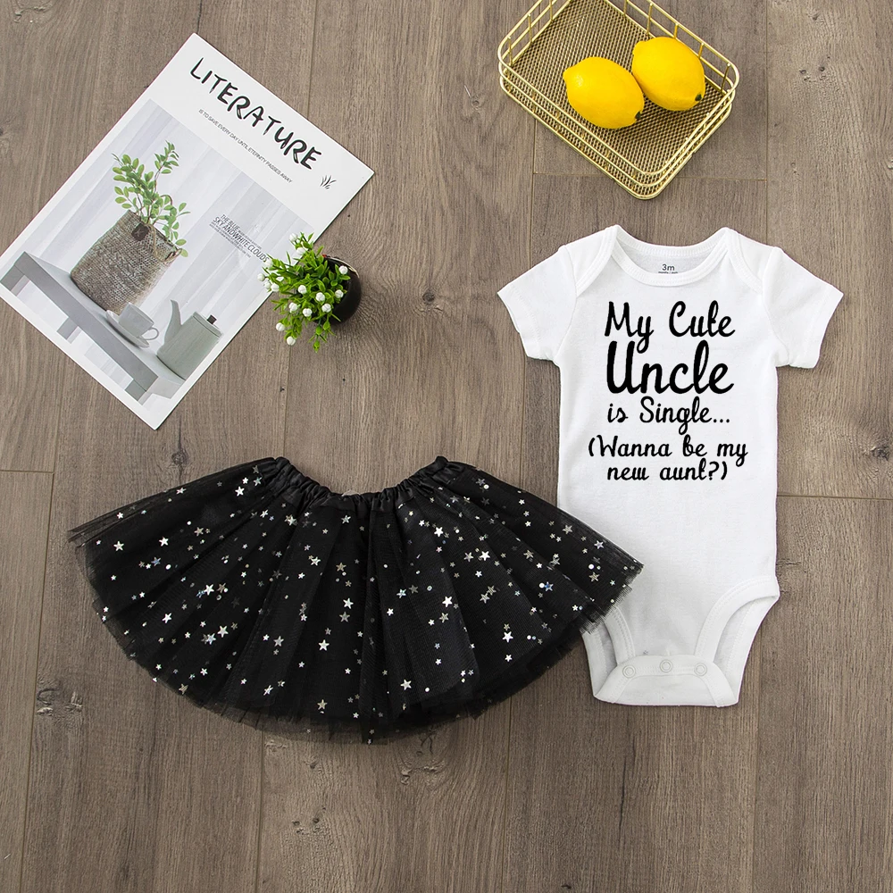 Мой милый дядя один хотите быть моим Новый тетей забавные BabyRomper детское платье