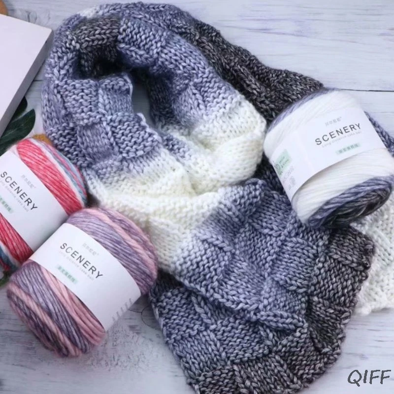 100 г пряжа для ручного вязания цветная с градиентом плетеная нить сделай