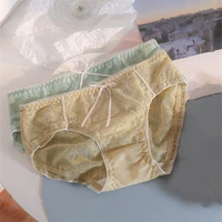 sexy lace underwear net yarn cotton panties for women soft breathable underpants girls briefs transparent intimate lingerie
