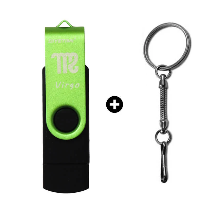 Virgo Флеш-накопитель otg usb флэш-накопитель 12 созвездий, объемом памяти 32 Гб или 64 ГБ для android мобильный телефон карта памяти флешка - Цвет: Virgo