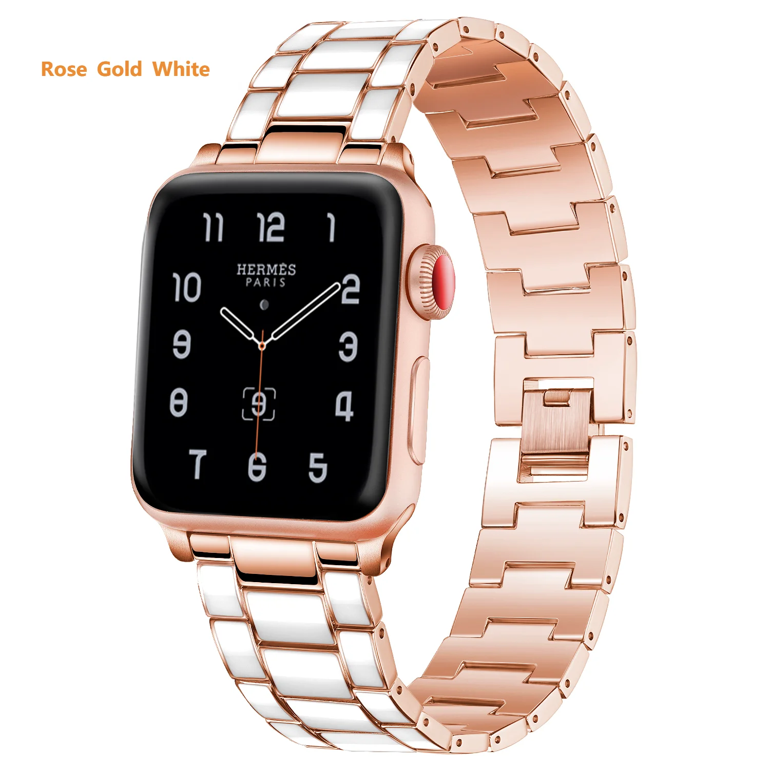 Compatible with Apple Watch Band 38mm 40mm 42mm 44mm SE 123456 Drop Glue On Stainless Steel Watch Bracelets