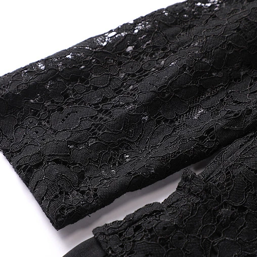 

Autumn Black Plus Size Women Dress Lace Up Drawstring Waist O-neck A-line Dress Party Chiffon Patchwork Midi Vestidos femme