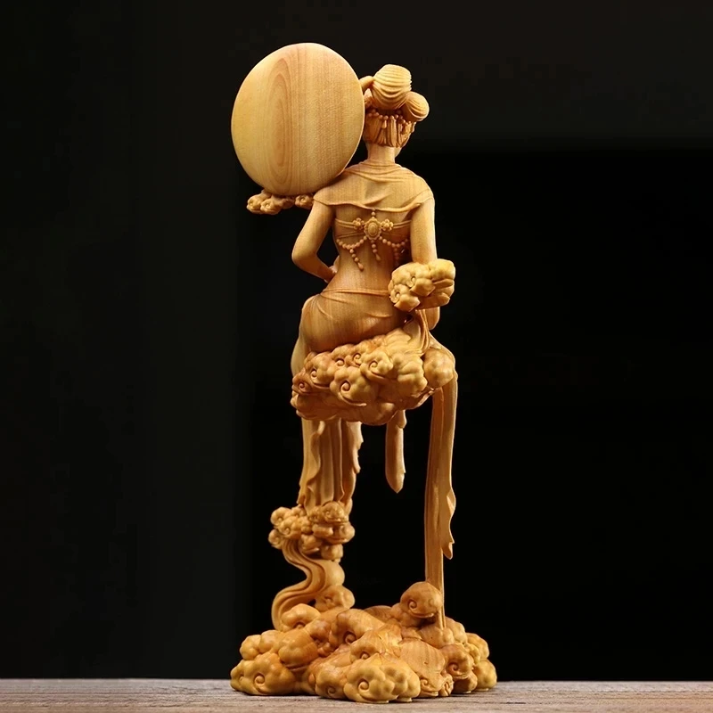 

Mythological figures of the moon goddess Houyi, 18cm wooden statue, Beauty statue, Story character, mythology