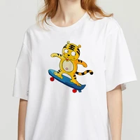 funny cartoon tiger printed t shirt women top tees harajuku kawaii short sleeve ulzzang t shirt femme camisetas mujer 2020