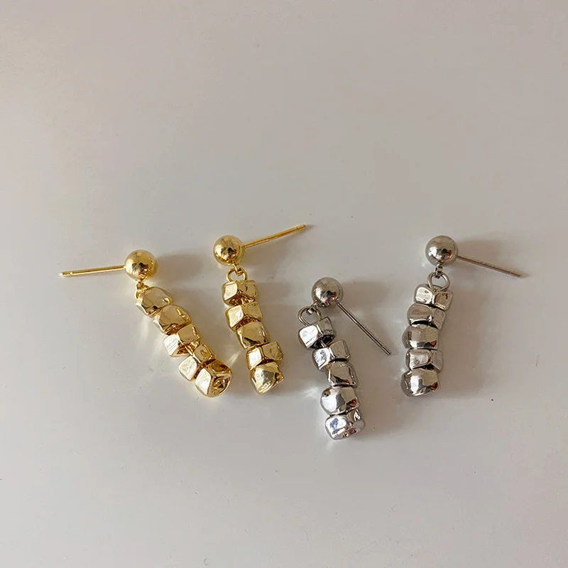

Origin Summer Alloy Irregular Square Long Dangle Earrings for Women Ladies 2 Designs Metallic Earrings Unusual Accessories
