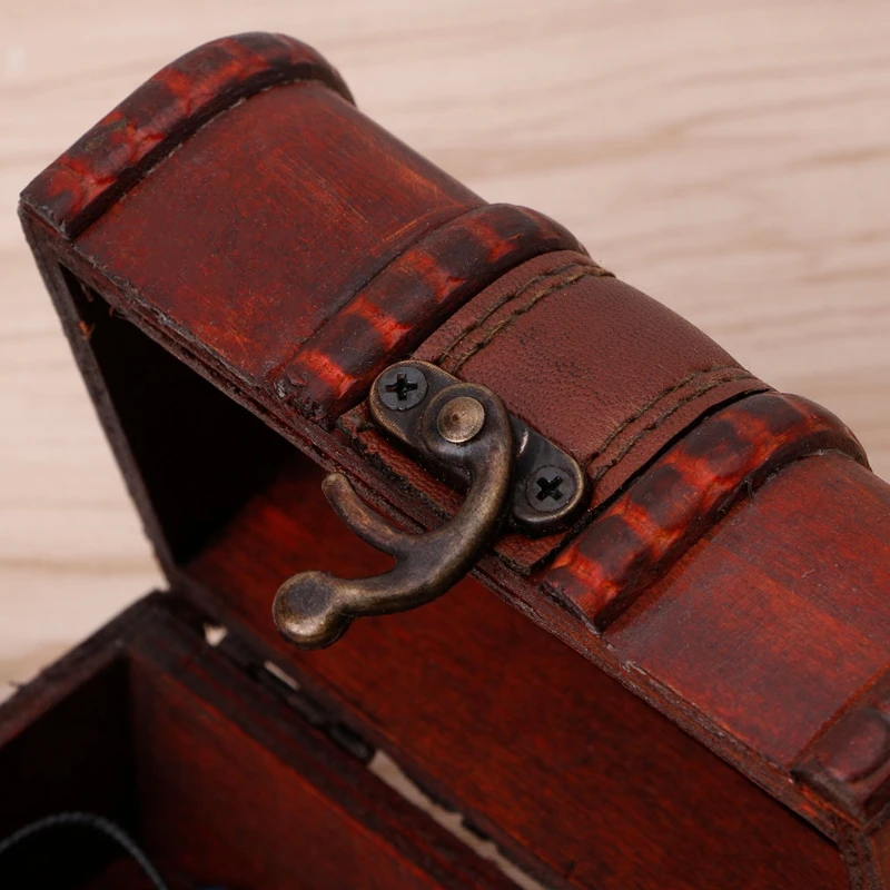 

Vintage Handmade Wooden Storage Box Decorative Trinket Case Jewelry Organizer U50C