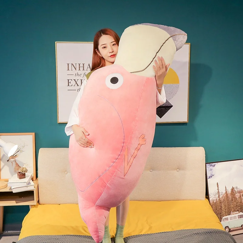 Новинка 1 шт. 80 120 см милый розовый Фламинго имитация птица плюшевая игрушка