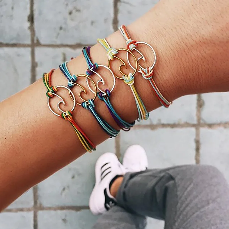 Регулируемые браслеты океанские волны пляжные украшения в морском стиле для