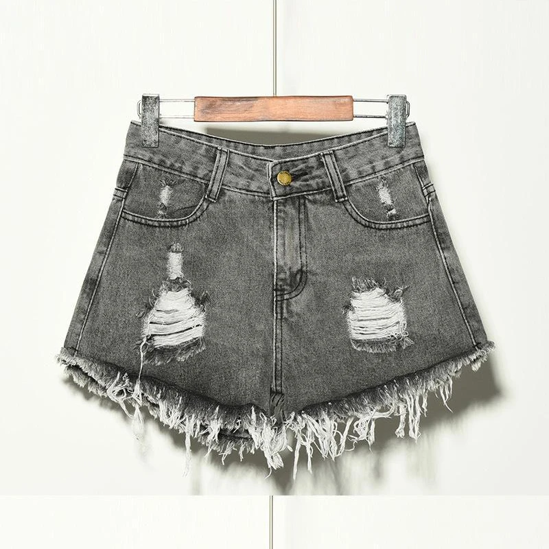 Женские Летние повседневные джинсовые шорты женские рваные больших размеров с