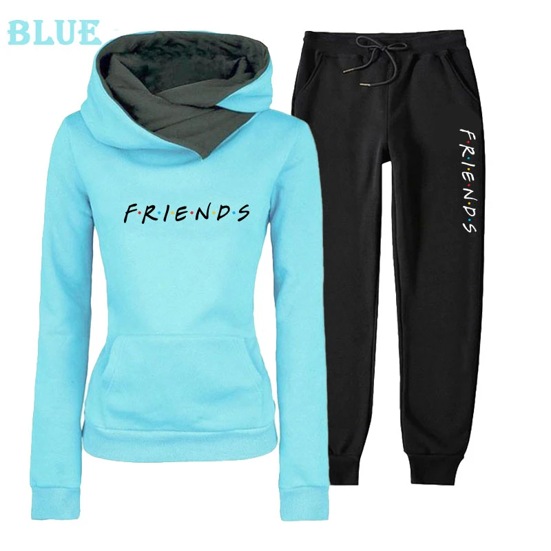 

2020 New Women Fashion Sportwear Sets Black Printed Hoodies and Pants Two Piece Suits Casual Tracksuits Gym Set ensemble femme
