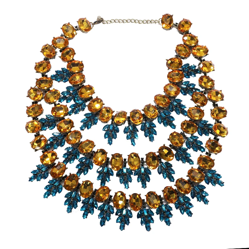 

Dvacaman ананас с украшением в виде кристаллов массивные ожерелья для женщин многослойное короткое колье подвеска колье воротник украшения для рождественской вечеринки подарок