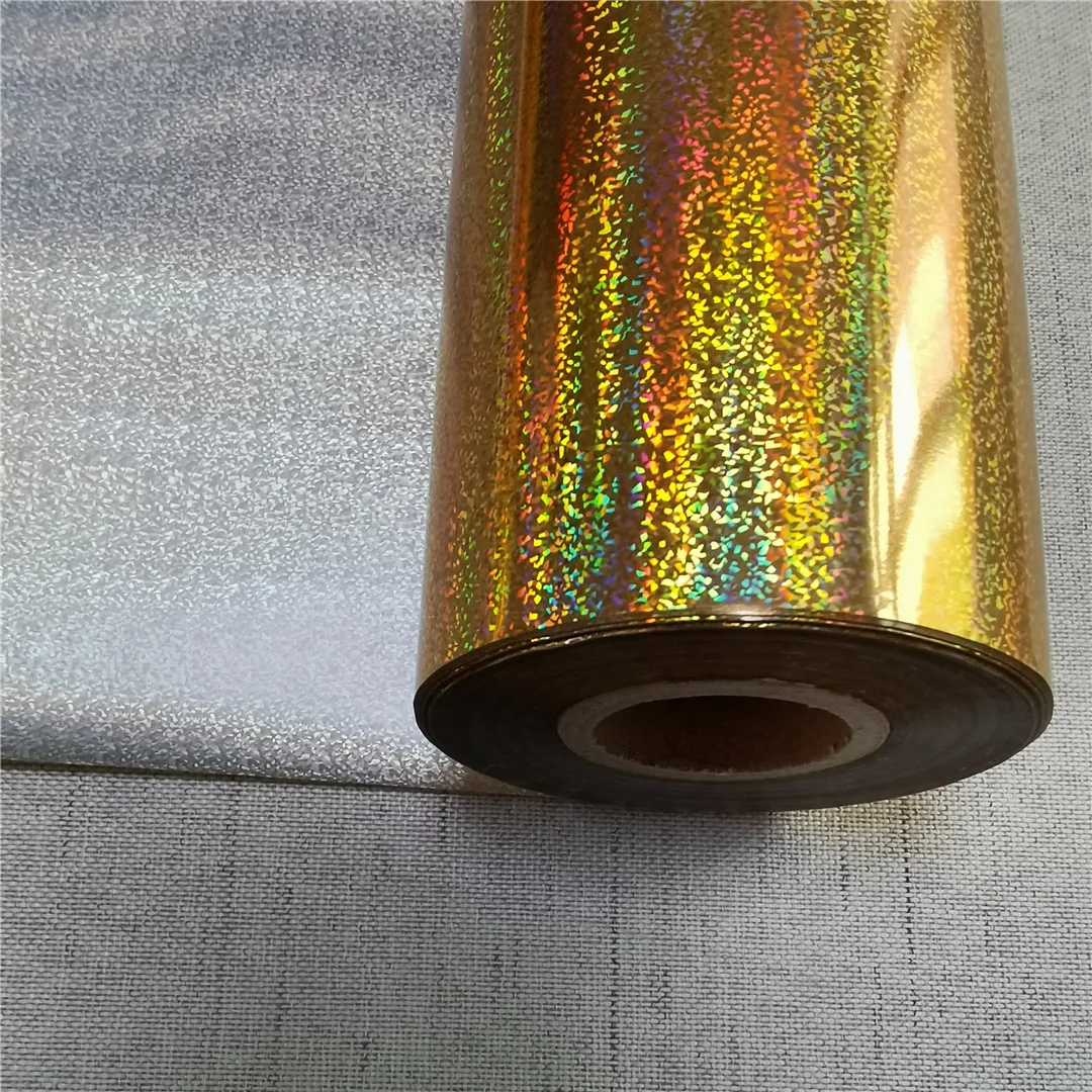 

Holographic foil transparent foil Little splinters hot stamping foil press on paper or plastic for Laminator Laminating Heat