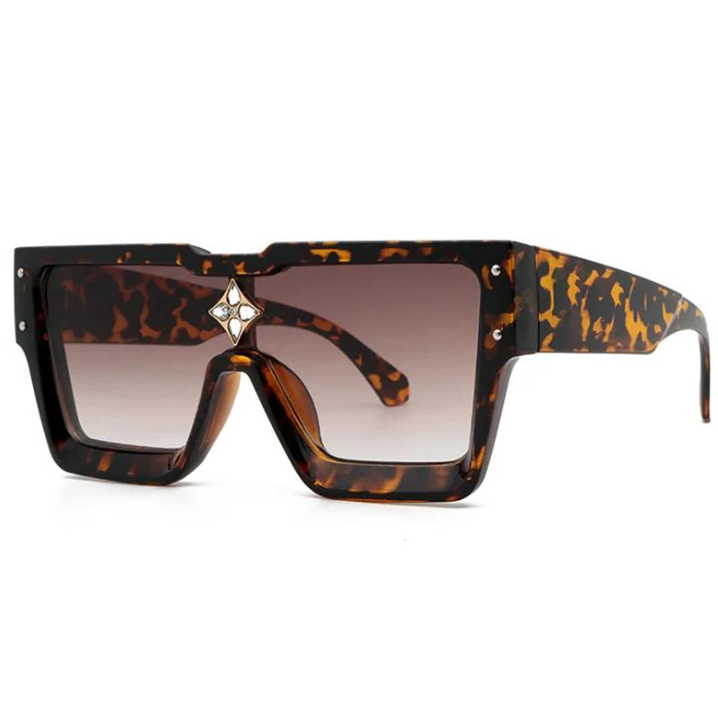 

Blue Square Sunglasses Women 2021 Brand Oversized Flat Top Gradient Shades Fashion Big Frame Ladies Sunglasses UV400