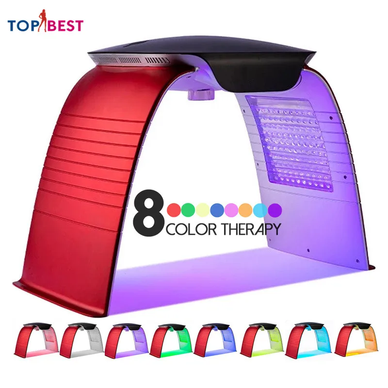 

8 Colors LED Facial Mask PDT Photon Light Therapy Machine Skin Rejuvenation For Face With Cold Hot Water Spray Facial Steamer