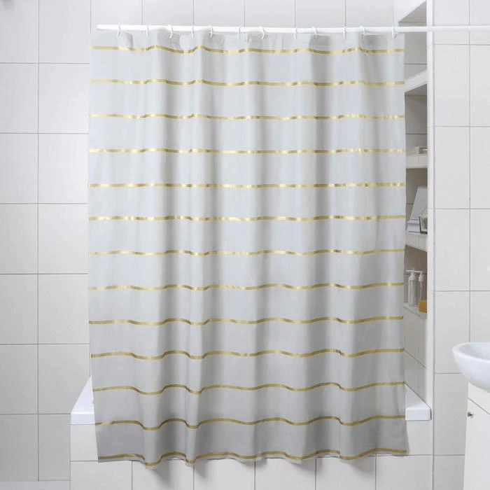 Штора для ванной 180×180 см &quotЛайн&quot EVA цвет серый|Шторы душа| |